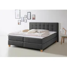 Home Affaire Boxspringbett HOME AFFAIRE "Moulay", grau (anthrazit), B:174cm L:211cm, Komplettbetten, Boxspringbett, inkl. Topper, in 3 Härtegraden, TFK auch in Härtegrad 4