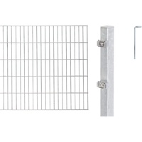 GAH Alberts Alberts 654979 Doppelstabmattenzaun als 14 tlg. Zaun-Komplettset | verschiedene Längen und Höhen | feuerverzinkt | Höhe 200 cm Länge 12 m