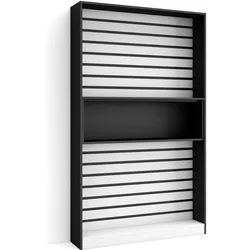 SKRAUT HOME Bücherregal, Holzregale, 110x25x186cm, Wohnzimmer - Büro, Für Bücher, Moderner Stil, Schwarz und Weiß - 73_1