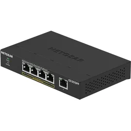 Netgear 5-Port Gigabit Ethernet Unmanaged PoE+ Switch (GS305PP): mit 4 PoE+ bei 83 W, Desktop- oder Wandbefestigung