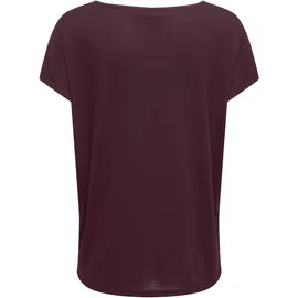 Only Spitzenshirt "ONLWINNIE S/S TOP CS JRS", Damen, Gr. L, lila (winetasting), Jersey, Obermaterial: 100% Polyester, regular fit normal, Rundhals, Shirts, Polyester, regular fit