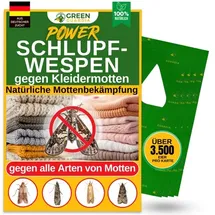 green guardia Schlupfwespen gegen Kleidermotten Mottenfalle 2 Karten