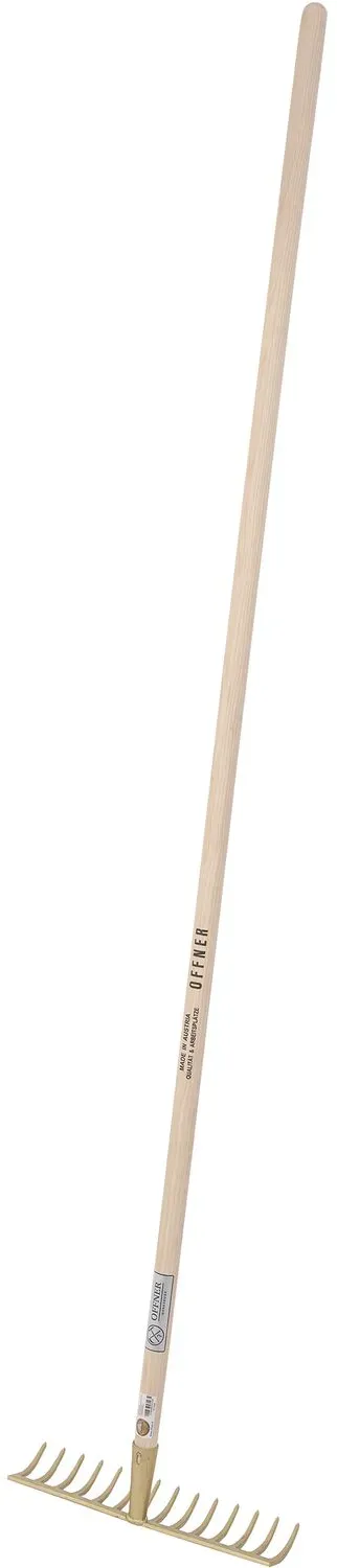 Offner Betonrechen gehärtet Breite 350 mm und 14 Zinken Dülle gerade mit Stiel