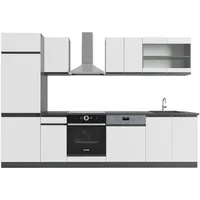 Vicco Küchenzeile R-Line J-Shape 300 cm Weiß/Anthrazit