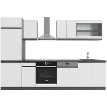 Vicco Küchenzeile R-Line J-Shape 300 cm Weiß/Anthrazit