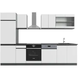 Vicco Küchenzeile R-Line J-Shape 300 cm Weiß/Anthrazit
