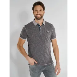 engbers Herren T-Shirt mit Polo-Kragen grau regular gemustert Kent-Kragen - XL