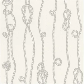 Rasch Textil Vliestapete Seemannsknoten 53 x 1005 cm 10 m Beige/Grau 429169