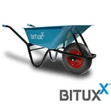 BITUXX Schubkarre 100L Schubkarren Schiebkarre Groß Scheibtruhe Bauschubkarre Blau mit PU Vollgumi Rad Schwarz bis 250kg