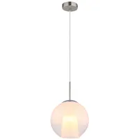 GLOBO Esszimmerleuchte Kugellampe Hängeleuchte Glas opal klar verchromt E27