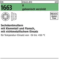 Industrial Quality Supplies Selbstsichernde Sechskantmutter EN 1663 M 6