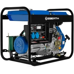 EBERTH Diesel Notstromaggregat mit 5000W Leistung, E-Start, 230V, 12V, 15L Tank und Ölmangelsicherung