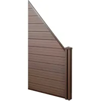 Mendler WPC-Sichtschutz Sarthe, Windschutz Zaun, WPC-Pfosten ~ Erweiterungselement schräg