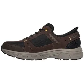 SKECHERS Herren Oak Canyon Consistent Winner Slip-InTurnschuhe, Brown Leather/Textile/Synthetic/Black Trim, 43 EU