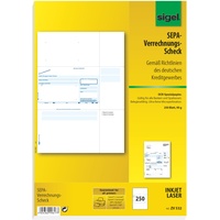 Sigel ZV532 SEPA-Verrechnungs-Schecks, A4, 250 Blatt