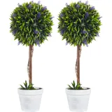 Homcom Künstliche Lavendel 2er-Set 60 cm Grün