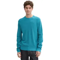 Tom Tailor Herren, Rundhals, Pullover - Turquoise Blue melange),