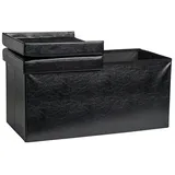 Echtwerk Sitztruhe Flex EW-FB-0444 schwarz Stoff 76,0 cm