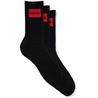 Hugo Rib Label 10267340 Socken 3 Paare Black 43-46