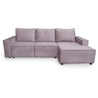 Siblo Ecksofa Ein minimalistisches Ecksofa Armando mit Schlaffunktion - Bettzeugbehälter - bequemes Ecksofa - modernes Wohnzimmer rosa