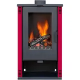 Kaminofen holzofen ALAZ K10M Burgundy-Rot 10 kW, Kamin Heizofen Dauerbrandofen Holzofen, Кaminholz Hüttenofen, Кaminfeuer, Briketts Kamin, Fireplace Wood