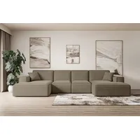 ALTDECOR Wohnlandschaft SIERRA-U-S, Couch mit Schlaffunktion, Wohnzimmer - Wohnlandschaft, Corner Sofa Bett Eckcouch Couch L-Form Schlafcouch Ausziehbar braun
