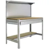 Proregal Werkbank Buffalo mit Werkzeugwand, Schubfach und Ablage HxBxT 84x90x61cm | Traglast 400kg | Verzinkt