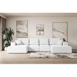 altdecor Eckcouch Polyester 6-Sitzer Weiß