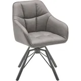 Livetastic Armlehnstuhl, Grau, Schwarz, Metall, Textil, Drehkreuz, 58.5x82.5x54.5 cm, Sitzfläche 360° drehbar, Esszimmer, Stühle, Esszimmerstühle, Armlehnenstühle