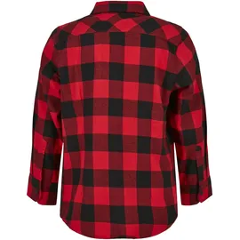 URBAN CLASSICS Checked Flanell Langarmhemd Black / Red 158-164 cm