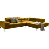 KAWOLA Ecksofa Nelson Velvet Recamiere rechts mit motorischem Sitzvorzug