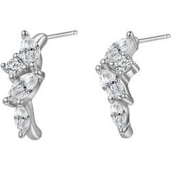 Hey Happiness Edelsteine Schimmer Ohrstecker Creolen, 925er Sterling Silber 1 pair Damen 