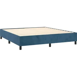 vidaXL Boxspringbett mit Matratze Dunkelblau 180x200 cm Samt