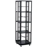 Mendler Bücherregal 147 x 40 x 40 cm Schwarz