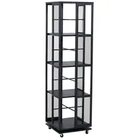 Mendler Bücherregal 147 x 40 x 40 cm Schwarz