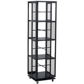 Mendler Bücherregal 147 x 40 x 40 cm Schwarz