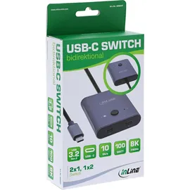 InLine USB-C Switch, bidirektionaler Umschalter, 8K, 10Gb/s, 100W