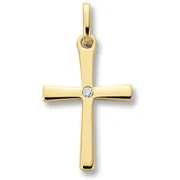 Ketten-Anhänger ONE ELEMENT "0.01 ct Diamant Brillant Anhänger aus 585 Gelbgold", gold, Schmuckanhänger, Damen, 0.01 ct, Gelbgold 585-Diamanten, Gelbgold 585, Diamanten, Damen Gold Schmuck