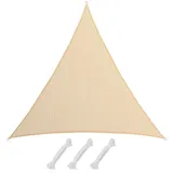 AMANKA UV Sonnensegel 6x6x6 HDPE Dreieck Sonnenschutz Überdachung Balkon Garten Beige