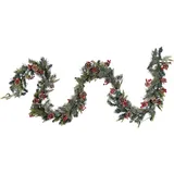 Beliani Weihnachtsgirlande 270 cm Grün
