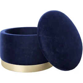 Playboy Pouf SUE dunkelblau samt 55 x 35 x 55 cm Blau