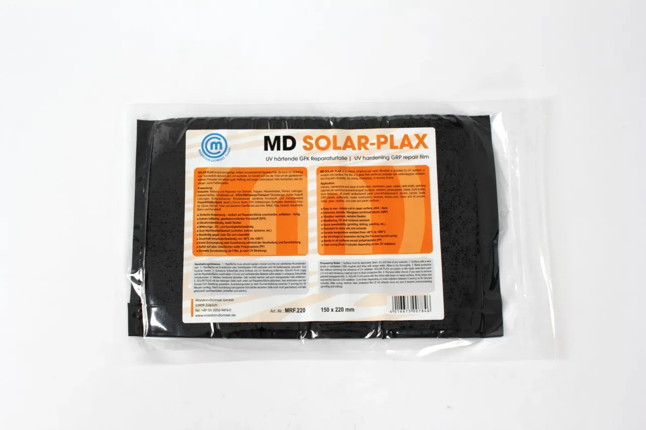 MARSTON-DOMSEL Reparaturfolie MD-Solar-Plax Grau 150x220mm - UV-härtend für perfekte Reparatur