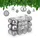 Relaxdays Weihnachtskugeln 50er Set, glitzernde, Matte & glänzende Christbaumkugeln, Kunststoff, ∅ 3, 4 & 6 cm, Silber