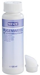 WENKO Fugenweiß, Fugenweißer mit Schwammaufträger, 125 ml - Flasche