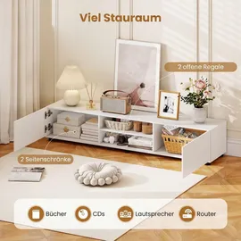 Costway TV-Lowboard 160 x 35 x 30 cm Braun Holz