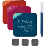 Boogie Board VersaNotes Starter-Pack, wiederverwendbar, 3er-Pack, 4 x 10cm Blau, Rot, Orange