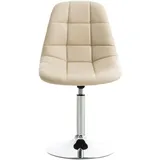 CLP 2er Set Stühle Emil Kunstleder I Mit Gestepptem Sitz I Drehstühle Mit Trompetenfüße In Chromoptik