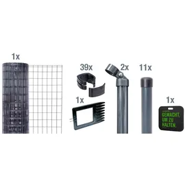 GAH Alberts Schweißgitter Fix-Clip Pro Set 1,53 x 25 m anthrazit zum Einbetonieren