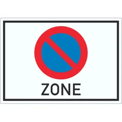 Beginn Eingeschränktes Haltverbot Symbol Aufkleber A2 (420x594mm)