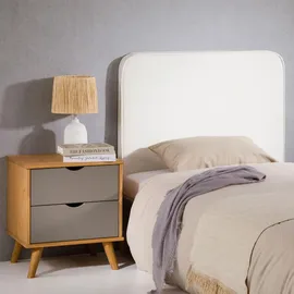 Idimex Kopfteil Ariela 90 cm gepolstert, weiß - Headboard mit Wandbefestigung und Kunstlederbezug, bequeme Bettrückwand für Einzelbett
